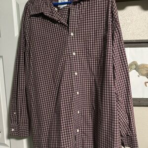 Men's Burgundy Checkered Shirt